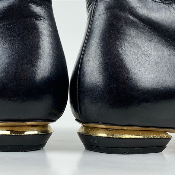 Nicholas Kirkwood Black Ankle Booties Studded Toes, size 38.5 - Picture 8 of 13